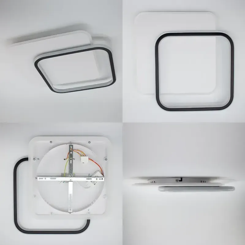 Смарт світильник світлодіодний чорний STANDART 65W квадрат Ø 47.5 см