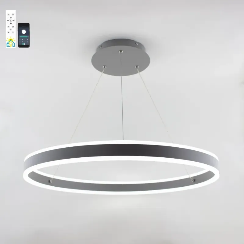 Люстра підвісна світлодіодна з пультом STELLA 96W GREY
