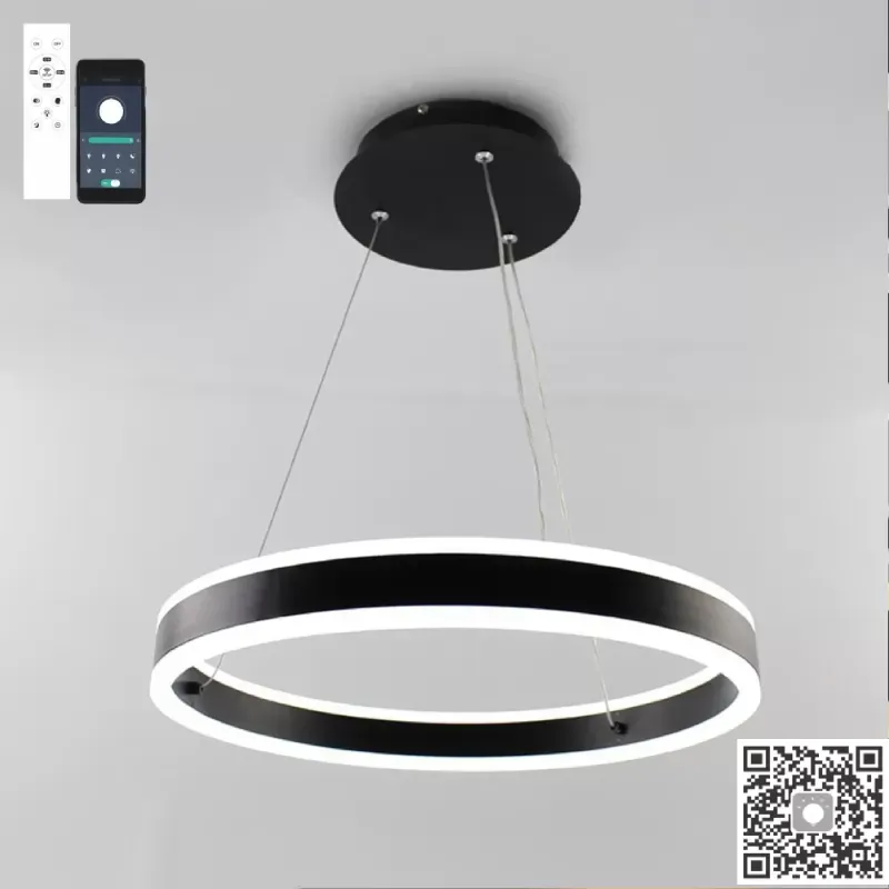 Люстра підвісна світлодіодна з пультом STELLA 96W BLACK