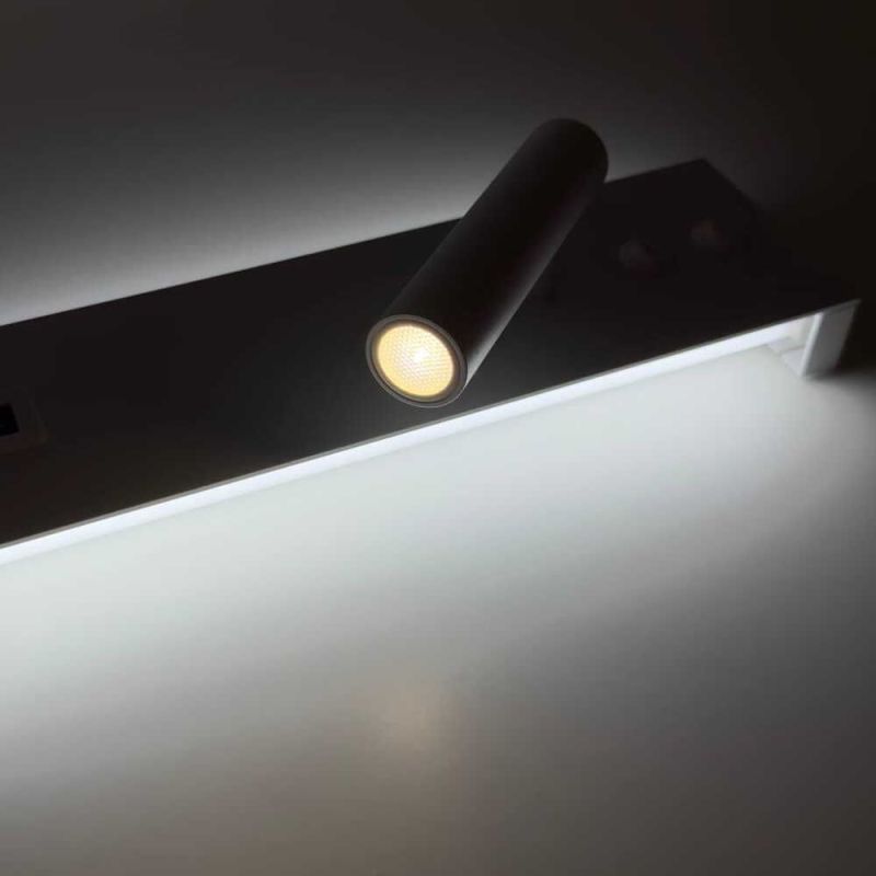 LED настінний світильник BITRIX-W USB+TYPE-C 15W Ø 30*14 см білий з вимикачем на корпусі