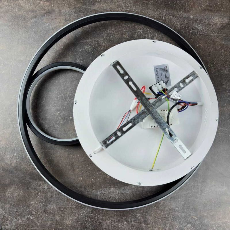 Led люстра кругла з пультом керування DUOS 100 Вт чорна Ø 50 см