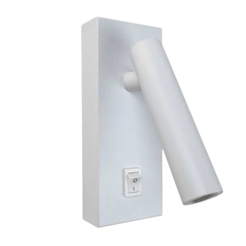 LED настінний світильник BITRIX-H 3W 4200K IP20 білий з вимикачем на корпусі