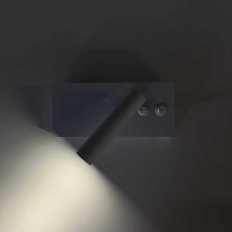 LED настінний світильник BITRIX-W 10W 4200K Ø 18*14 см білий з вимикачем на корпусі