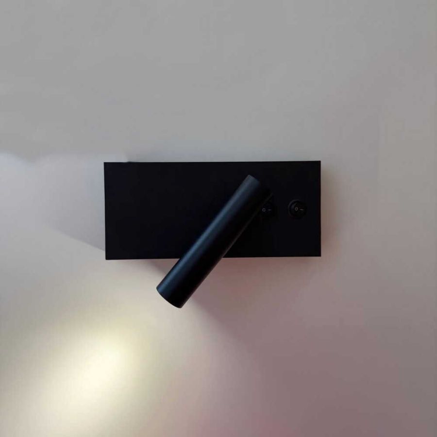 LED настінний світильник BITRIX-W 10W 4200K Ø 18*14 см чорний з вимикачем на корпусі
