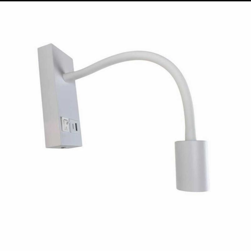 LED настінний світильник SNAKE USB+TYPE-C 5W 4200K IP20 білий з вимикачем на копрусі