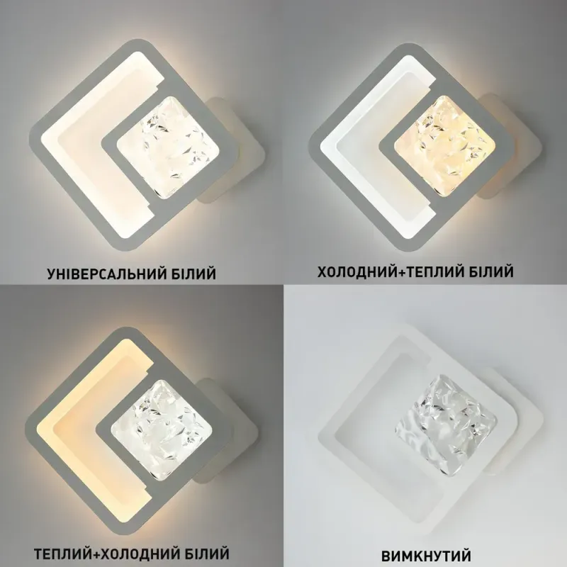 Світлодіодний світильник бра TETRA ICE 13 Вт S білий