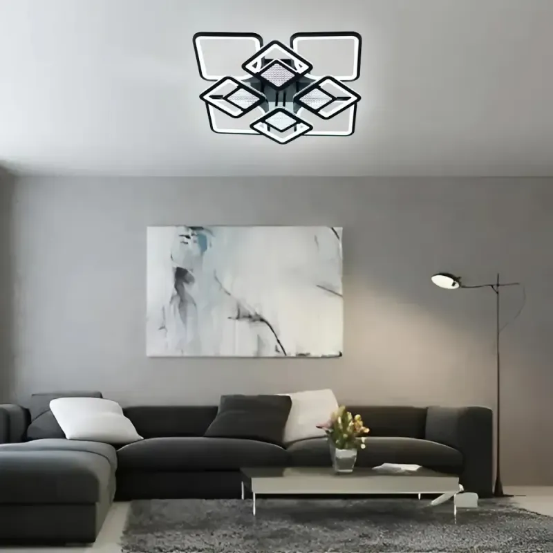 Люстра світлодіодна з пультом та додатком для телефону Tetra twist 165W чорний