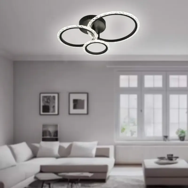 Люстра світлодіодна з пультом і додатком для телефону TRIO 70W 3R SMART BLACK