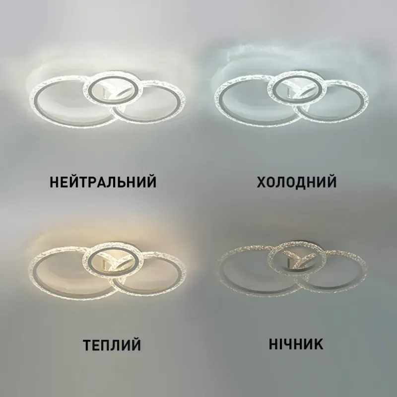 Люстра світлодіодна з пультом та мобільним додатком TRIO 70W 3R SMART біла
