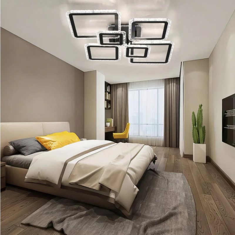 Люстра світлодіодна з пультом та додатком для телефону OVAL ICE RGB 120W чорна