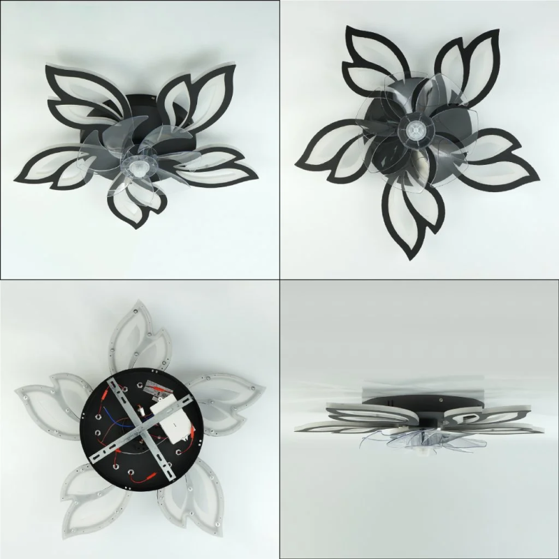 Люстра чорна світлодіодна з вентилятором FAN ASTRA 85W